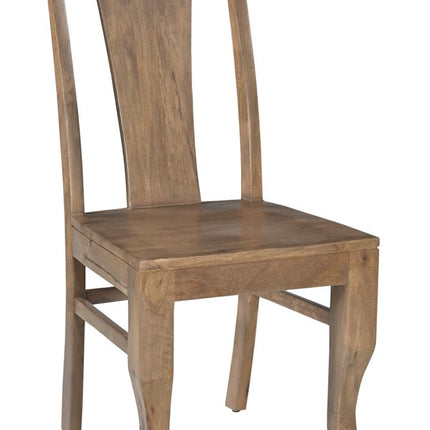 Set of Two Brown Solid Wood Slat Back Dining Side Chairs HomeRoots