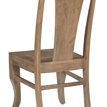 Set of Two Brown Solid Wood Slat Back Dining Side Chairs HomeRoots