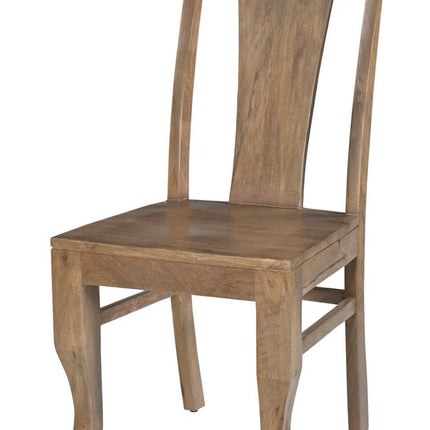 Set of Two Brown Solid Wood Slat Back Dining Side Chairs HomeRoots