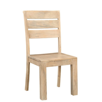 Set of Two Beige Solid Wood Ladder Back Dining Side Chairs HomeRoots