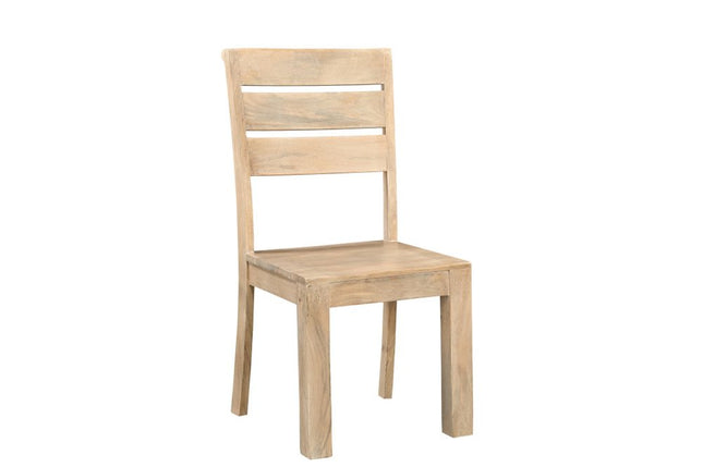 Set of Two Beige Solid Wood Ladder Back Dining Side Chairs HomeRoots