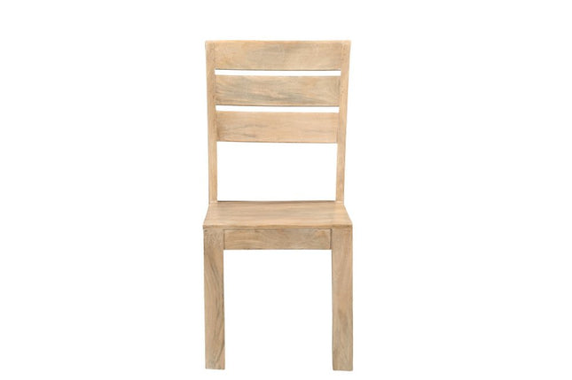 Set of Two Beige Solid Wood Ladder Back Dining Side Chairs HomeRoots
