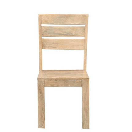 Set of Two Beige Solid Wood Ladder Back Dining Side Chairs HomeRoots