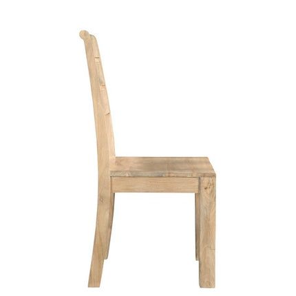 Set of Two Beige Solid Wood Ladder Back Dining Side Chairs HomeRoots