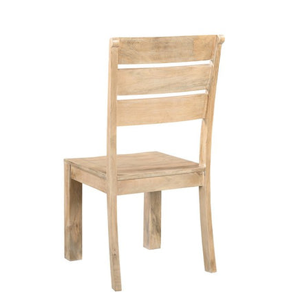 Set of Two Beige Solid Wood Ladder Back Dining Side Chairs HomeRoots