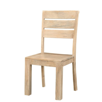 Set of Two Beige Solid Wood Ladder Back Dining Side Chairs HomeRoots
