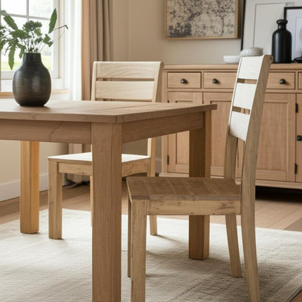Set of Two Beige Solid Wood Ladder Back Dining Side Chairs HomeRoots