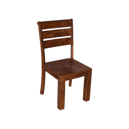Set of Two Brown Solid Wood Ladder Back Dining Side Chairs HomeRoots