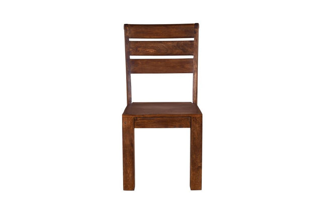 Set of Two Brown Solid Wood Ladder Back Dining Side Chairs HomeRoots