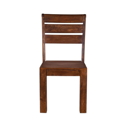 Set of Two Brown Solid Wood Ladder Back Dining Side Chairs HomeRoots