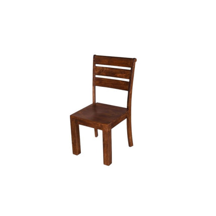 Set of Two Brown Solid Wood Ladder Back Dining Side Chairs HomeRoots