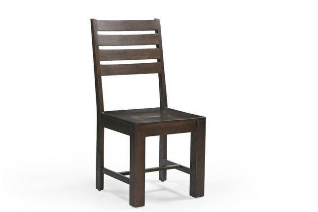 Set of Two Brown Solid Wood Ladder Back Dining Side Chairs HomeRoots