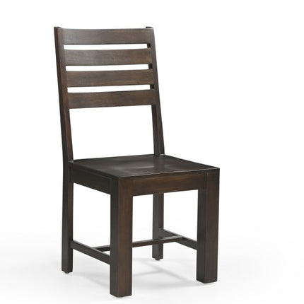 Set of Two Brown Solid Wood Ladder Back Dining Side Chairs HomeRoots