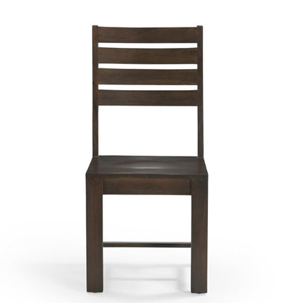 Set of Two Brown Solid Wood Ladder Back Dining Side Chairs HomeRoots