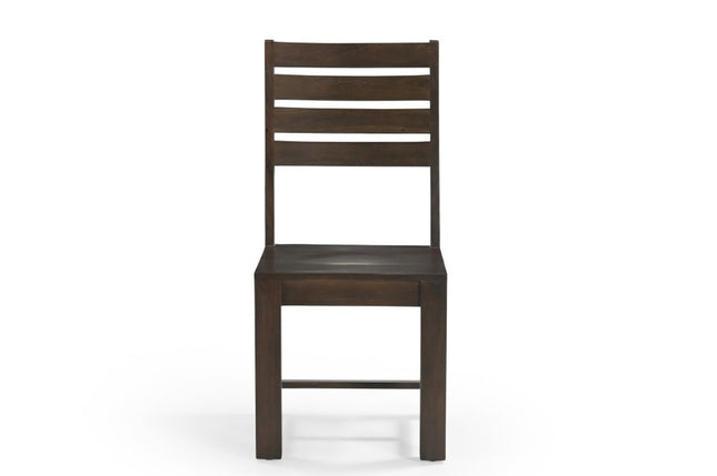 Set of Two Brown Solid Wood Ladder Back Dining Side Chairs HomeRoots