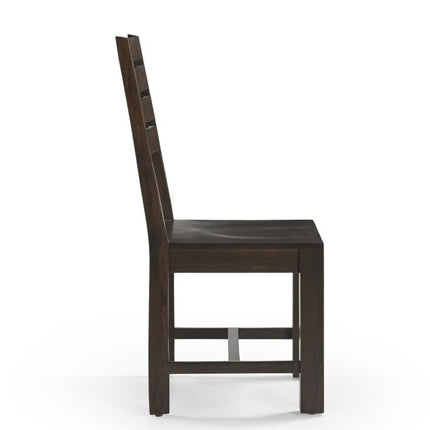 Set of Two Brown Solid Wood Ladder Back Dining Side Chairs HomeRoots