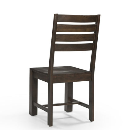 Set of Two Brown Solid Wood Ladder Back Dining Side Chairs HomeRoots