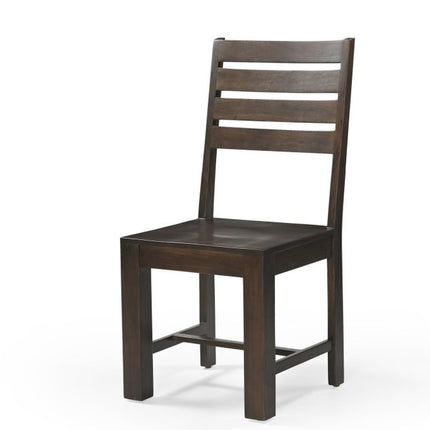 Set of Two Brown Solid Wood Ladder Back Dining Side Chairs HomeRoots