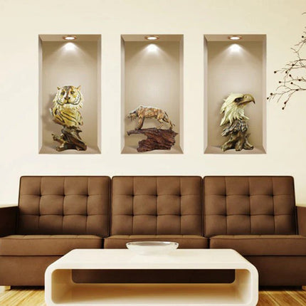 Set of Three Ala Faux Niche 3D Peel and Stick Wall Decals HomeRoots