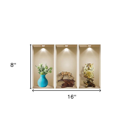 Set of Three Ala Faux Niche 3D Peel and Stick Wall Decals HomeRoots