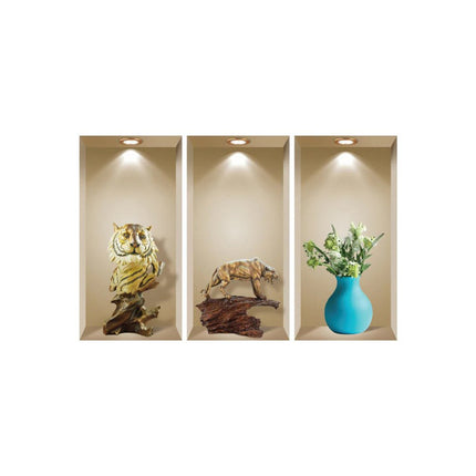 Set of Three Ala Faux Niche 3D Peel and Stick Wall Decals HomeRoots