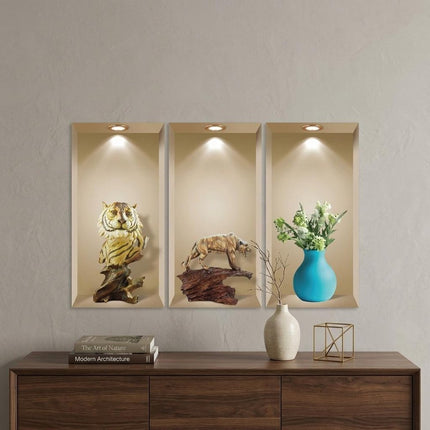 Set of Three Ala Faux Niche 3D Peel and Stick Wall Decals