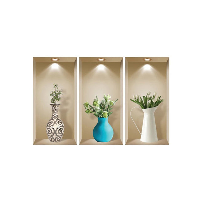 Set of Three Ada Faux Niche 3D Peel and Stick Wall Decals