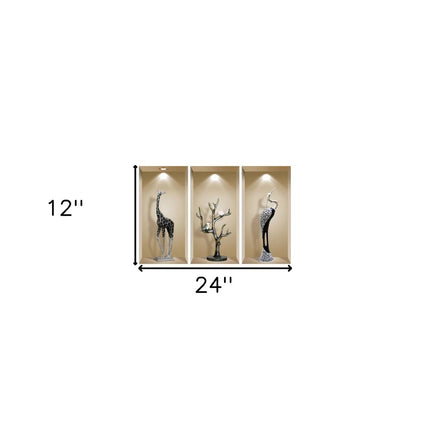 Set of Three Ama Faux Niche 3D Peel and Stick Wall Decals