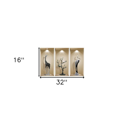 Set of Three Apa Faux Niche 3D Peel and Stick Wall Decals HomeRoots