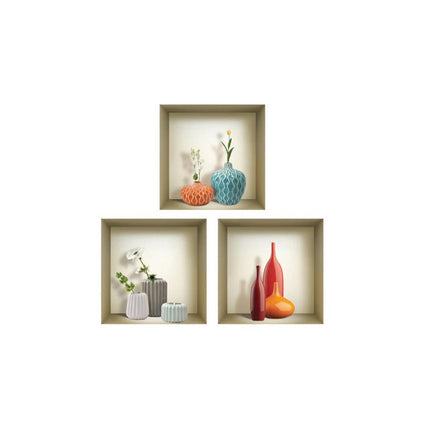 Set of Three Liv Faux Niche 3D Peel and Stick Wall Decals HomeRoots