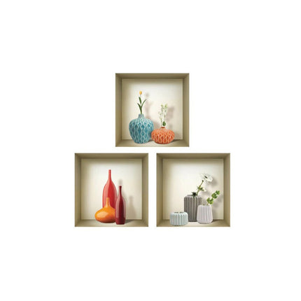 Set of Three Liv Faux Niche 3D Peel and Stick Wall Decals HomeRoots