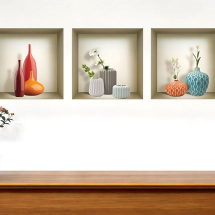 Set of Three Liv Faux Niche 3D Peel and Stick Wall Decals HomeRoots