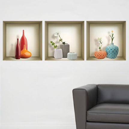 Set of Three Liv Faux Niche 3D Peel and Stick Wall Decals HomeRoots