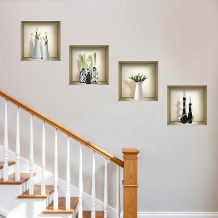 Set of Four Ivy Faux Niche 3D Peel and Stick Wall Decals HomeRoots