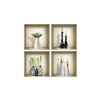 Set of Four Ivy Faux Niche 3D Peel and Stick Wall Decals