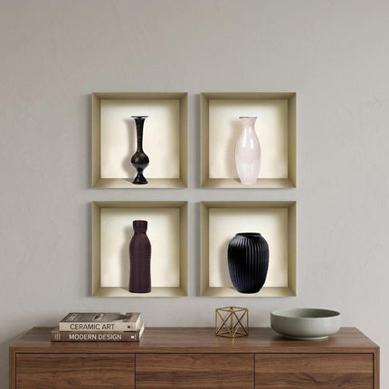 Set of Four Eve Faux Niche 3D Peel and Stick Wall Decals