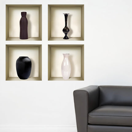 Set of Four Eve Faux Niche 3D Peel and Stick Wall Decals HomeRoots