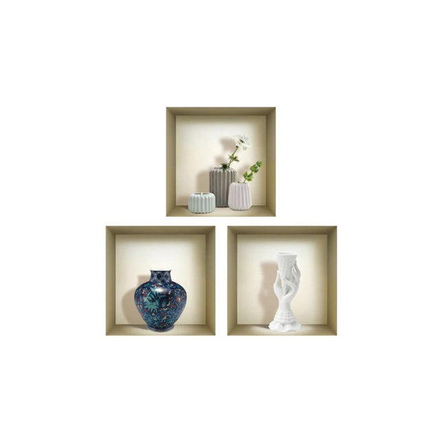 Set of Three Ren Faux Niche 3D Peel and Stick Wall Decals