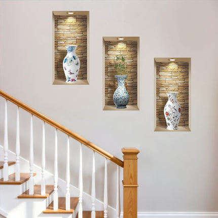 Set of Three Tia Faux Niche 3D Peel and Stick Wall Decals HomeRoots