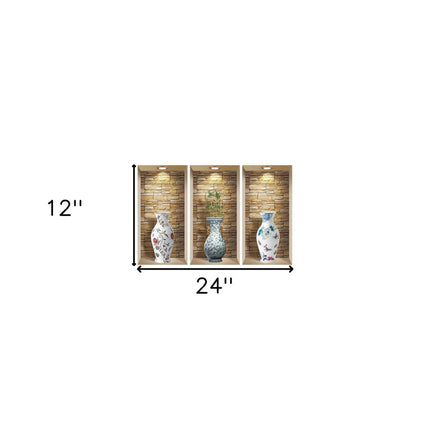 Set of Three Tia Faux Niche 3D Peel and Stick Wall Decals HomeRoots