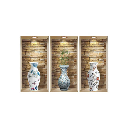 Set of Three Tia Faux Niche 3D Peel and Stick Wall Decals HomeRoots