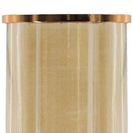 19" Gold And White Glass And Marble Table Vase HomeRoots