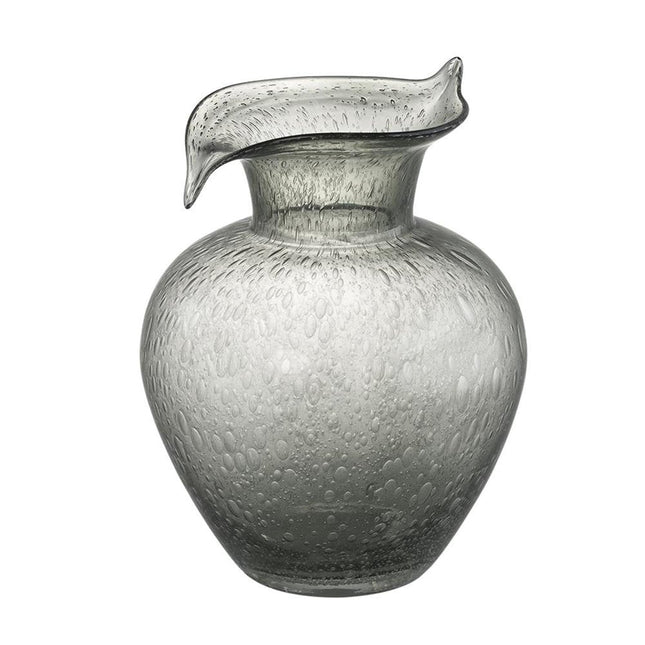 10" Light Gray Bubble Glass Round Table Vase HomeRoots