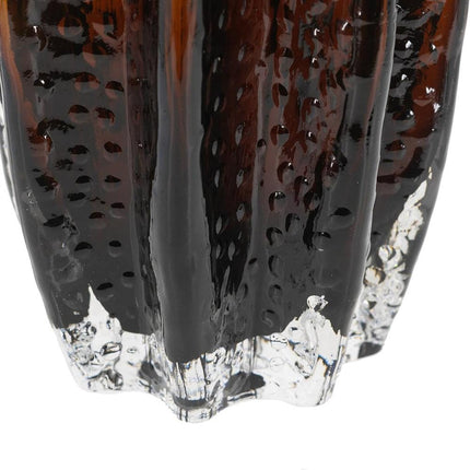 12" Burnt Umber Wavy Glass Table Vase HomeRoots