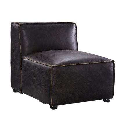 ACME 56585 Birdie Modular - Armless Chair, Antique Slate Top Grain Leather