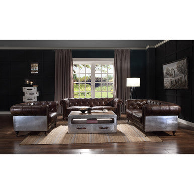 ACME 56590 Aberdeen Sofa, Vintage Brown Top Grain Leather ACME Furniture