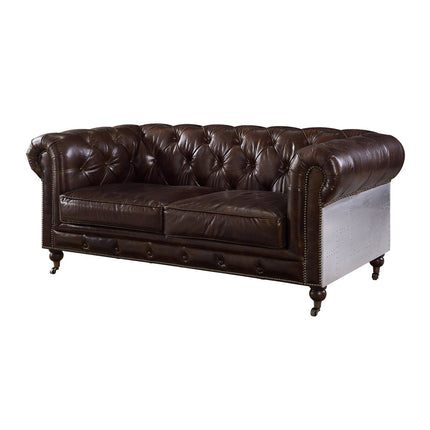 ACME 56591 Aberdeen Loveseat, Vintage Brown Top Grain Leather