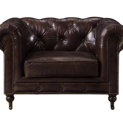 ACME 56592 Aberdeen Chair, Vintage Brown Top Grain Leather