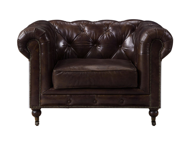 ACME 56592 Aberdeen Chair, Vintage Brown Top Grain Leather