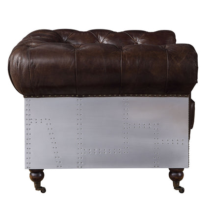 ACME 56592 Aberdeen Chair, Vintage Brown Top Grain Leather